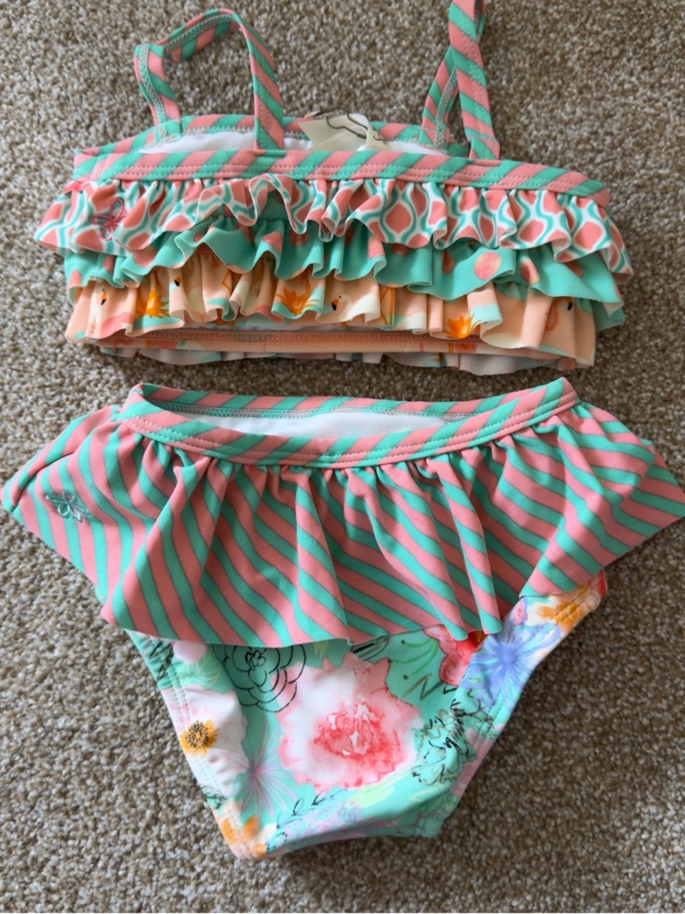 NWT Matilda Jane Ruffle 2 Piece Swim Set Size 2 Boutique Summer Swim Suit - Picture 7 of 9